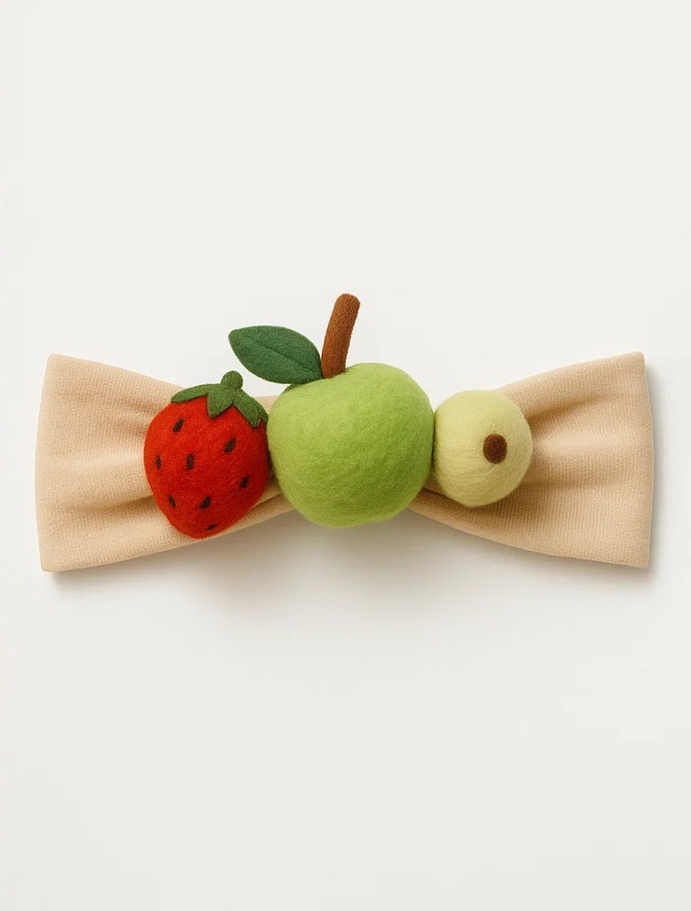 Strawberry, Green Apple, and Longan Plush Baby Headband